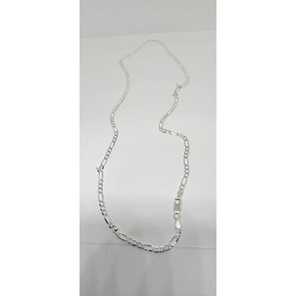 18 inch Solid .925 Sterling Silver Figaro Chain - Picture 2 of 5